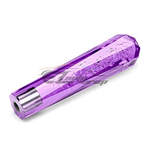 Shift Knob Stick Crystal Transparent Bubble Throw Gear Shifter 20cm Purple