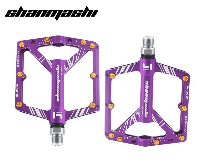 4 Bearing MTB Road Bike Pedals Ultra-light 9/16″ Aluminum Platform Flat Pedal