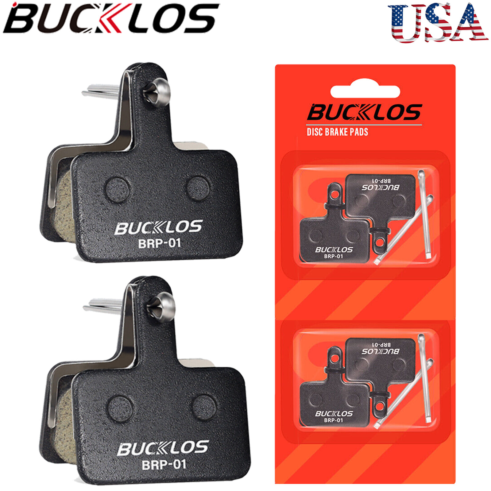 1/2/4 Pairs BUCKLOS BRP-01 Resin Disc Brake Pads Mountain Bike fit Shimano B01S