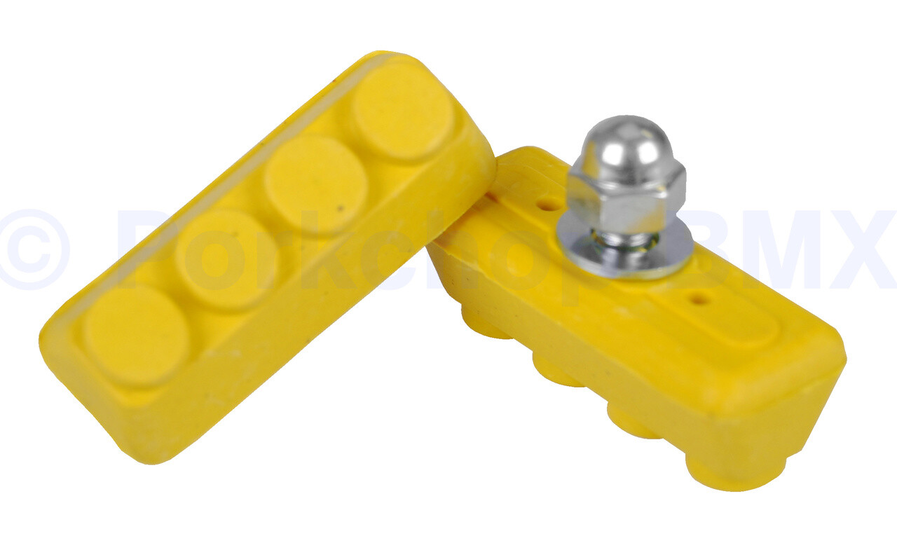 Old school BMX freestyle bicycle brake pads – YELLOW