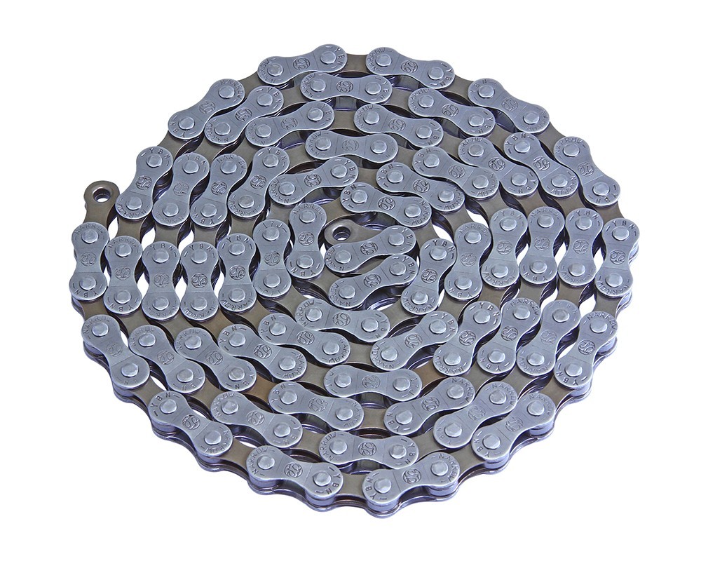 YBN S8 8 Speed Bicycle Chain 1/2 x 3/32 116 Links Gray/Brown Steel Replacement.