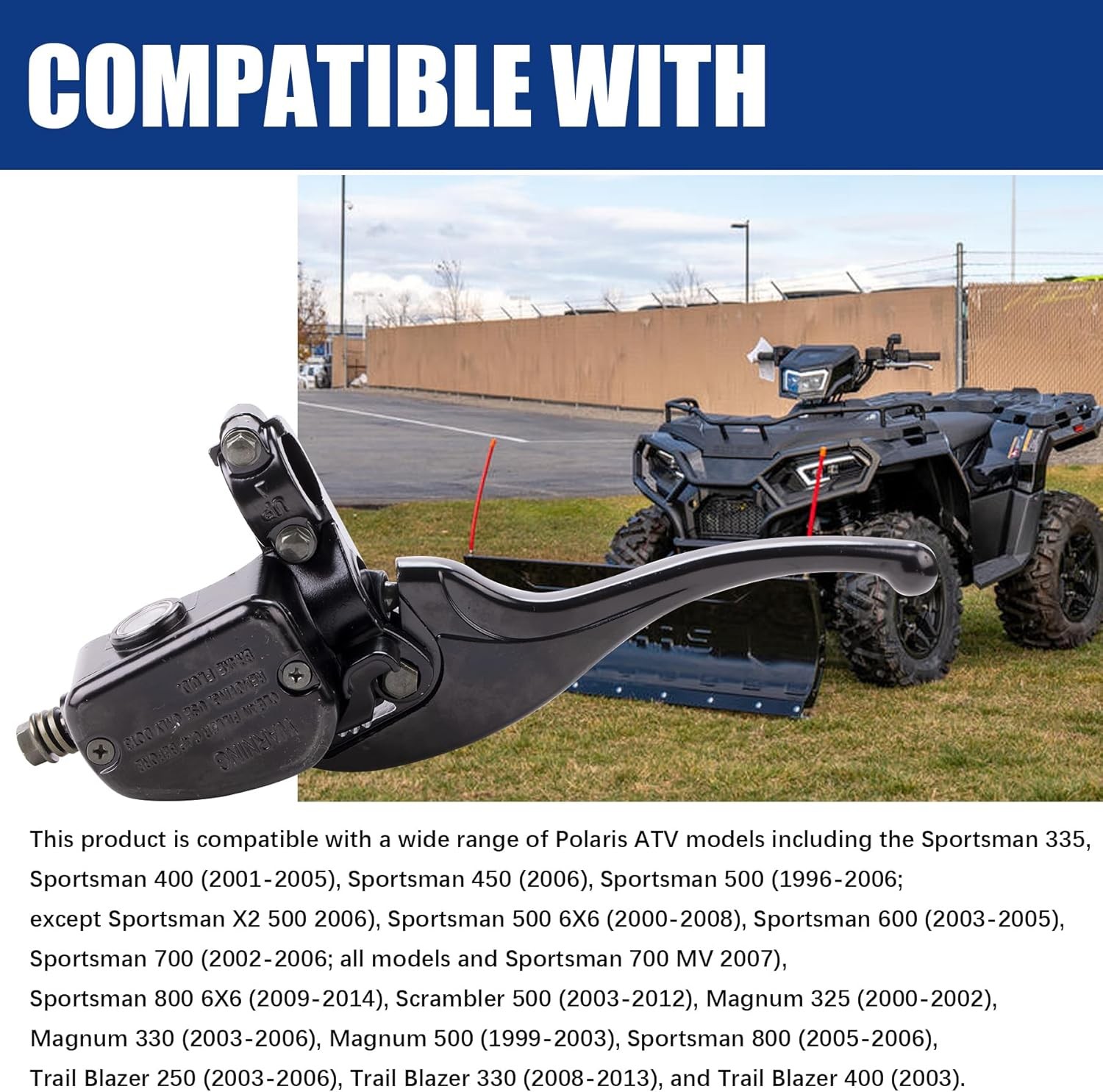 Left Front Brake Master Cylinder Compatible with Polaris Sportsman 335 400 450 5
