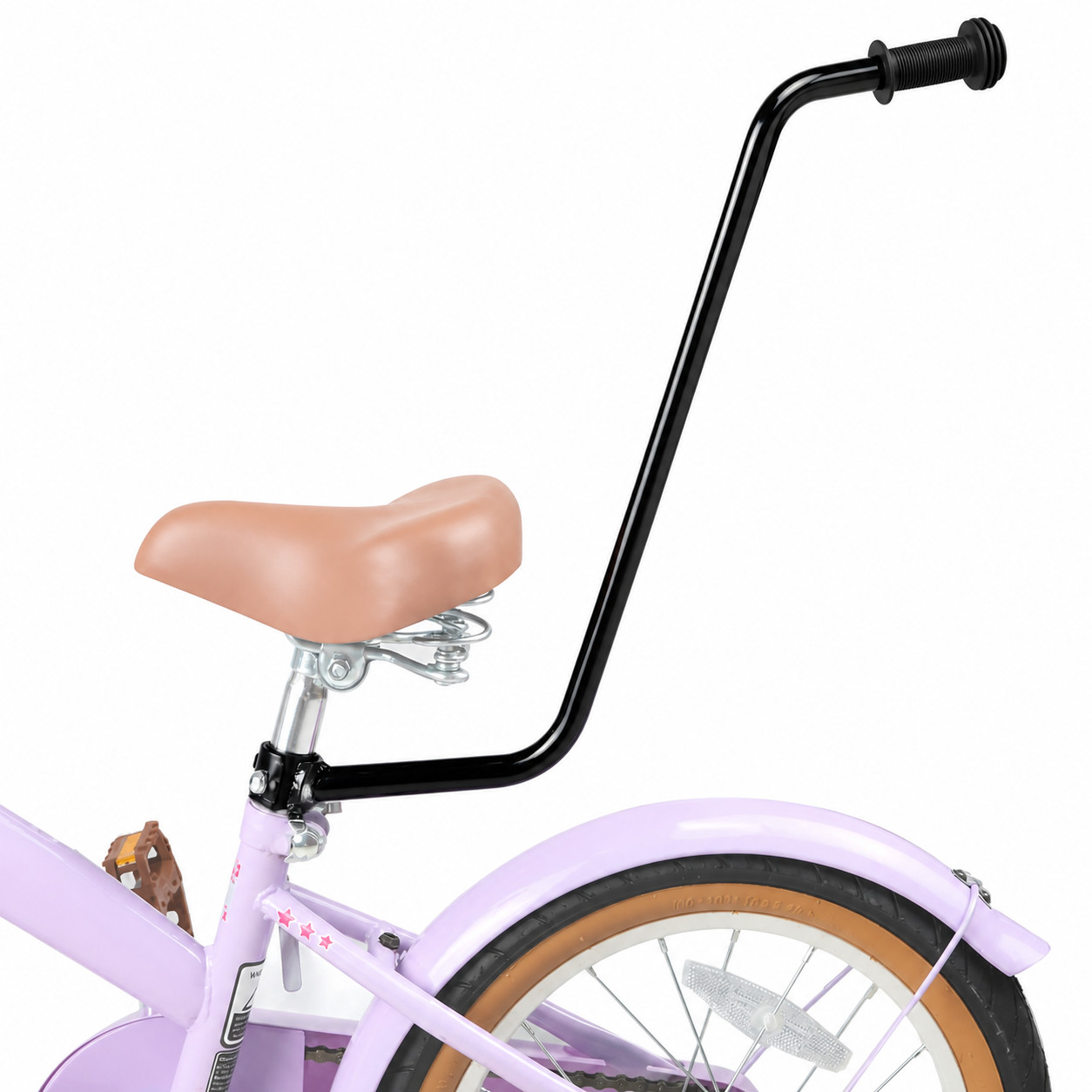 Kids Bike Parent Push Handle Bar Training Assist Handle 17″ Height Black