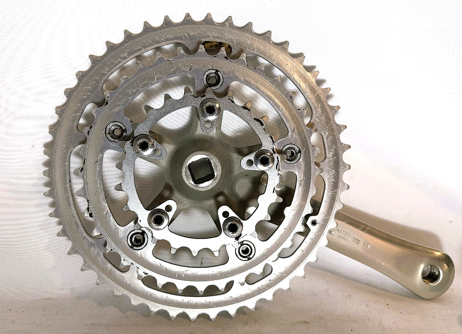 Vintage SHIMANO Deore XT FC-M730 triple crankset mountain bike mtb race team