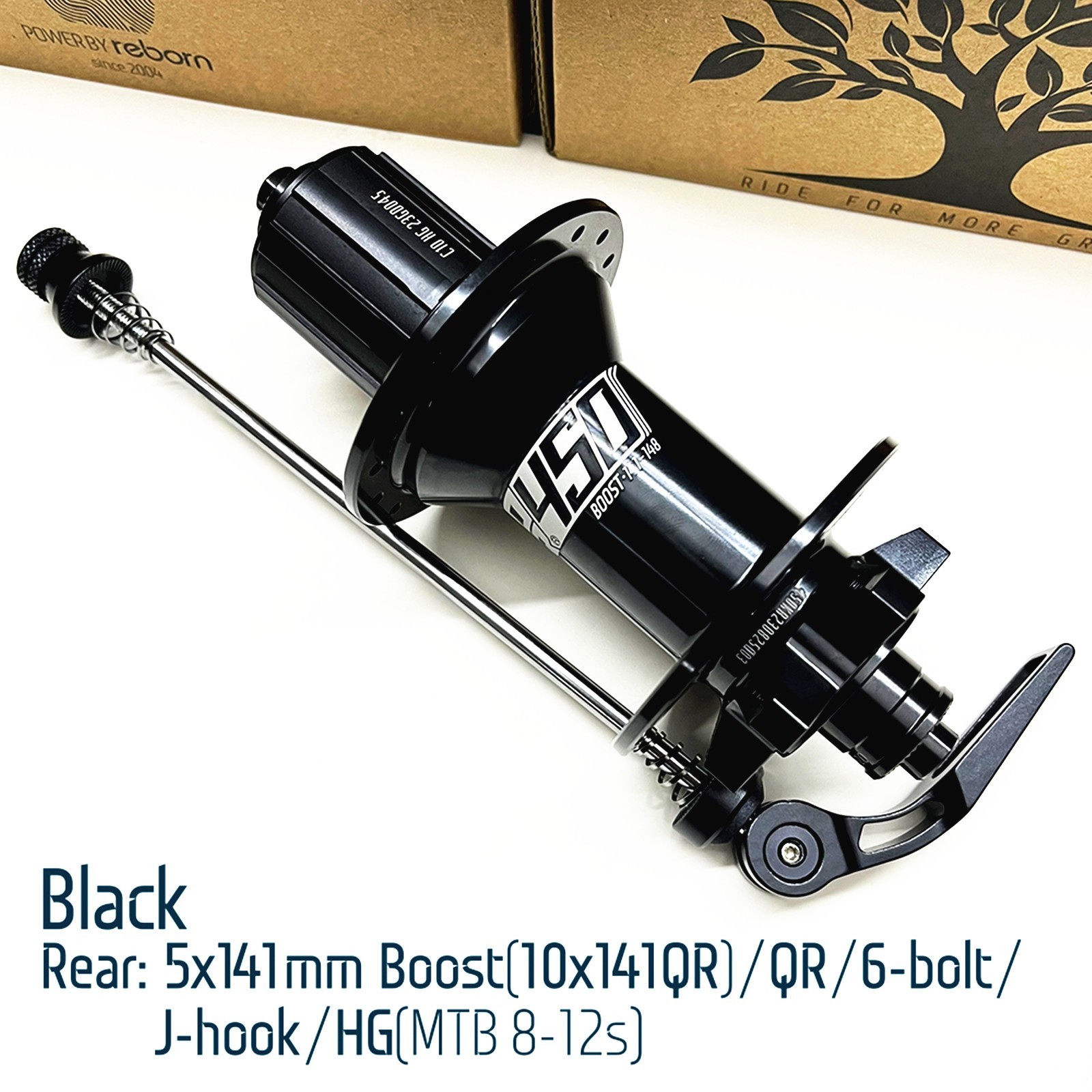 XM450 Boost MTB Rear Hub 32H 6 Bolt Quick Release Disc Brake for 8-11S,10×141,HG