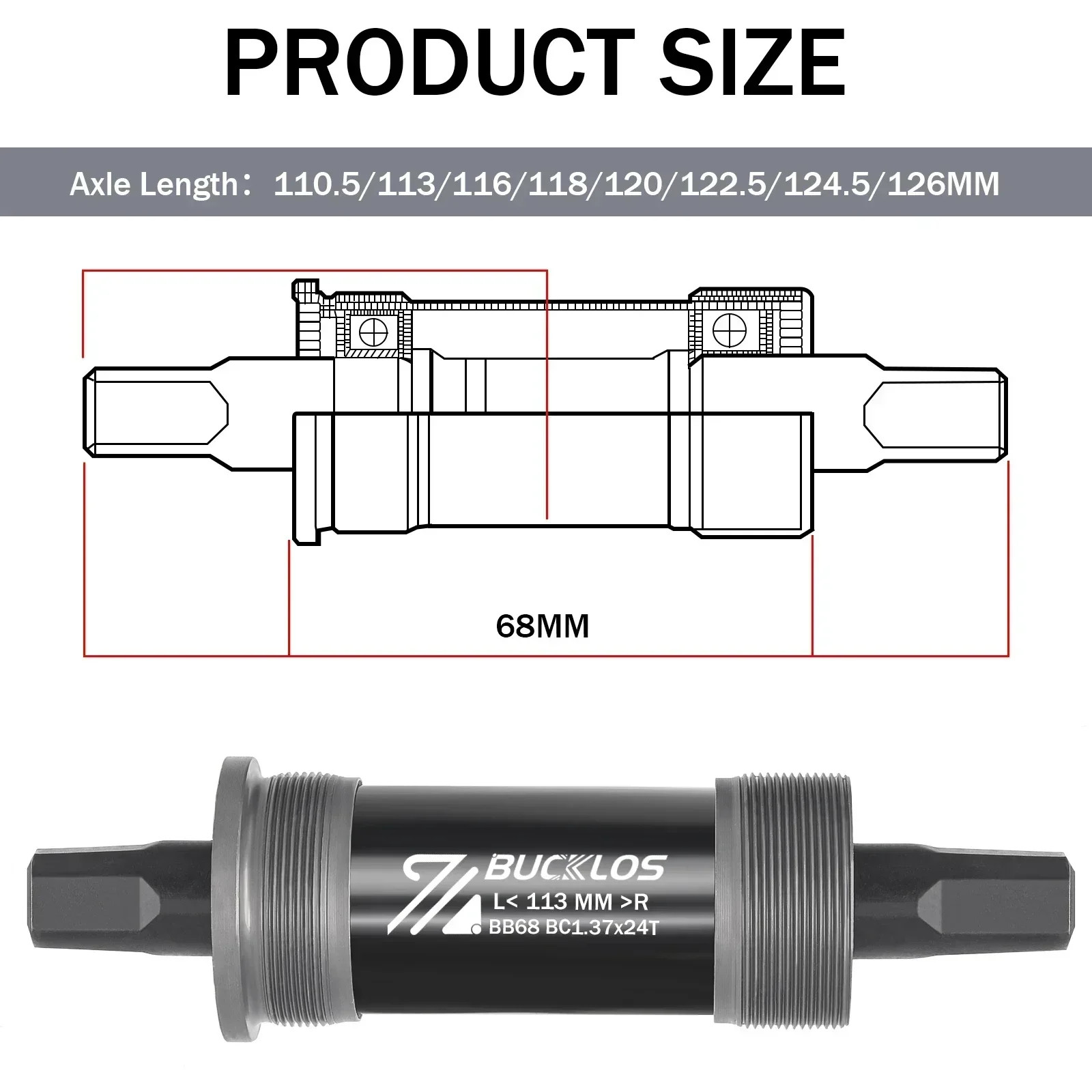 Bike Bottom Bracket Square Hole Road Mountain Bike E-Bike Crank BB BB68 BB80 BB9