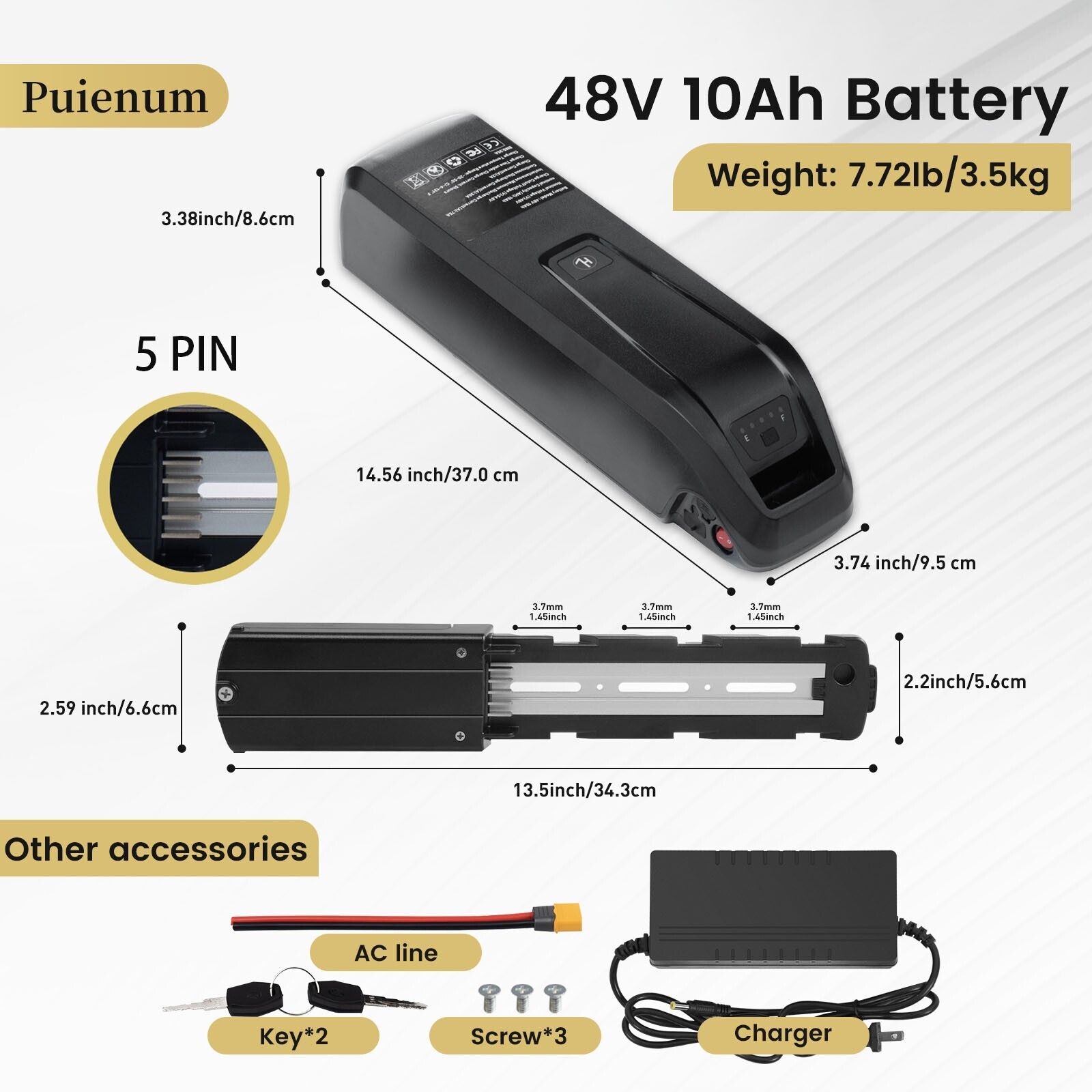Ebike Battery 48V 36V 10Ah 15Ah 20Ah for 50W-1500W Electric Bike Lithium Battery
