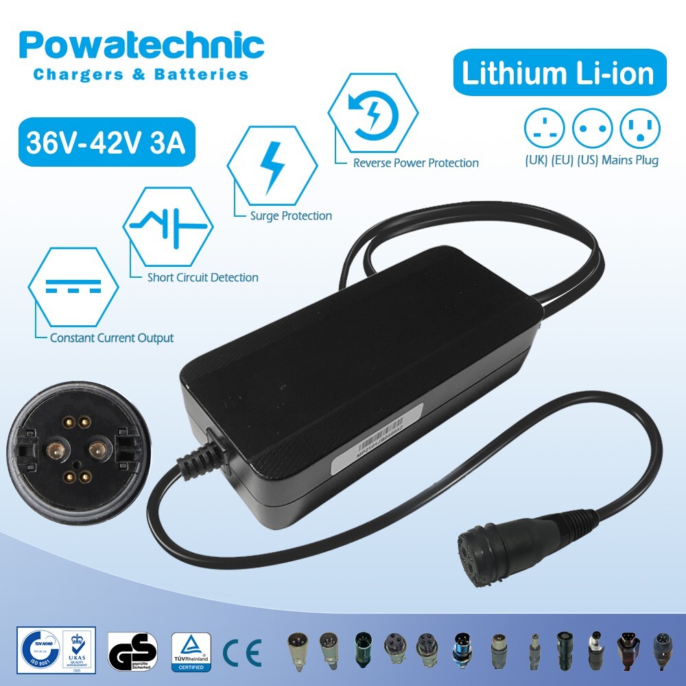 42V 3A RoPd 6-pin Charger for 36V Lapierre Overvolt AM ebike – Shimano system