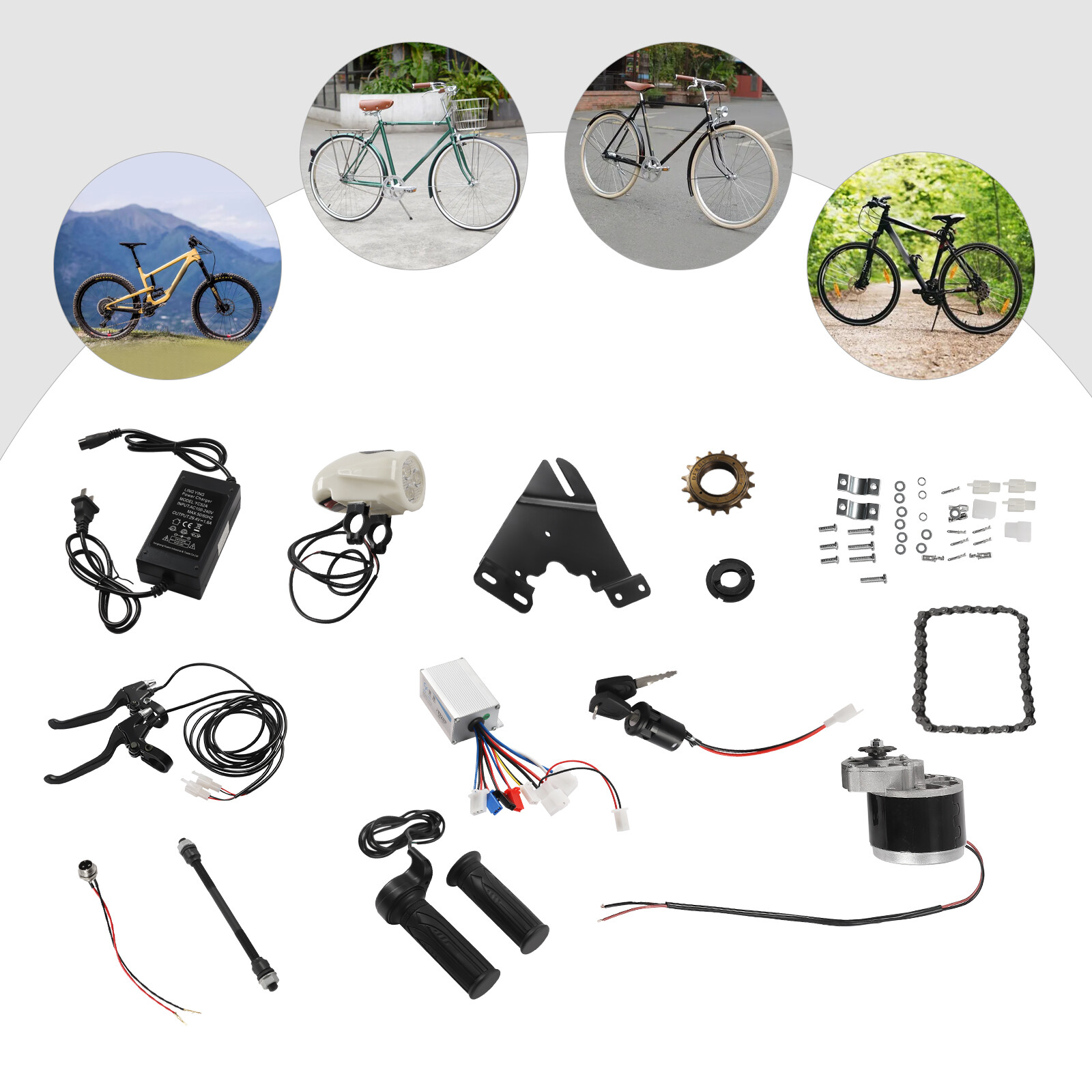 24V 250W Electric Bicycle Conversion Kit E-Bike Cycling Brush Motor & Controller
