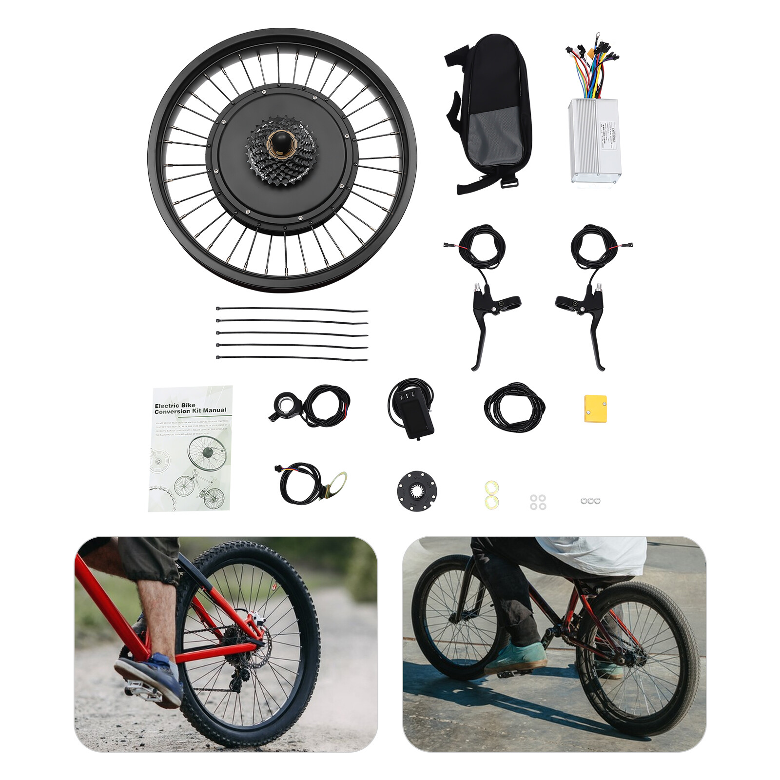 48V 1000W Motor Fat Wheel Conversion Kit Rear Cassette 20″ inch