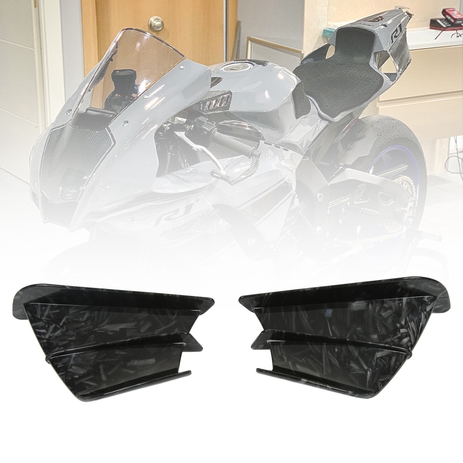 Front Fairing Winglets Sporty Look Scratch Free Cool Design Motorcycle Side XIQE