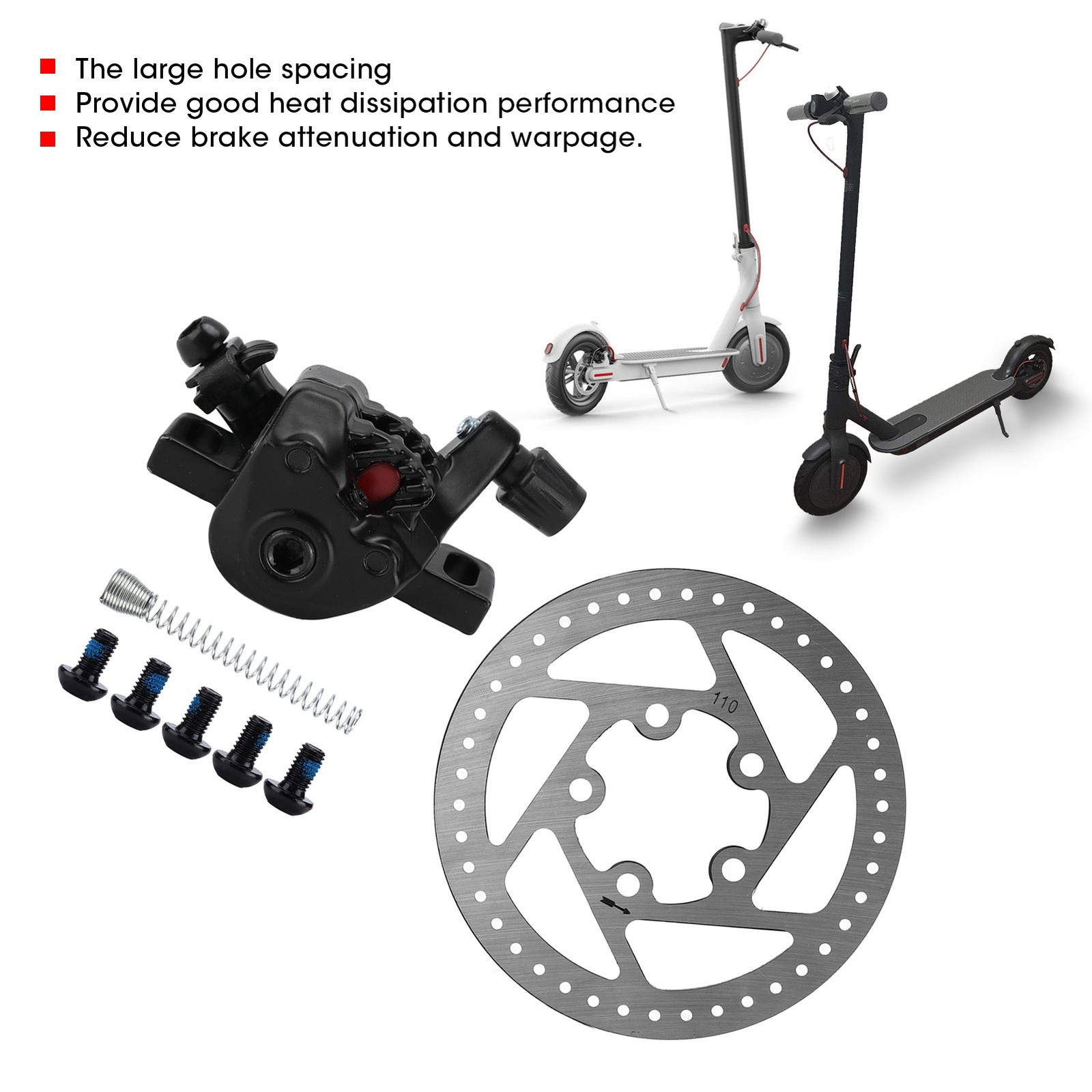 Disc Wheel Brake Kit 110mm Disc Rotor Replacement For M365 Pro Electric Sco ZCTG