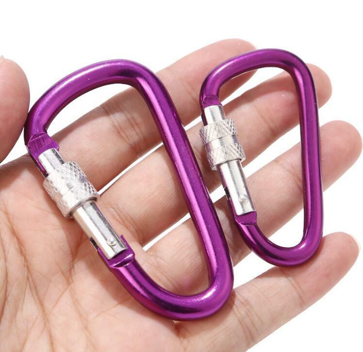 (5 PACK) 3″ HOOKS Aluminum Light Snap Carabiner D-Ring Clip Hiking Camping mini