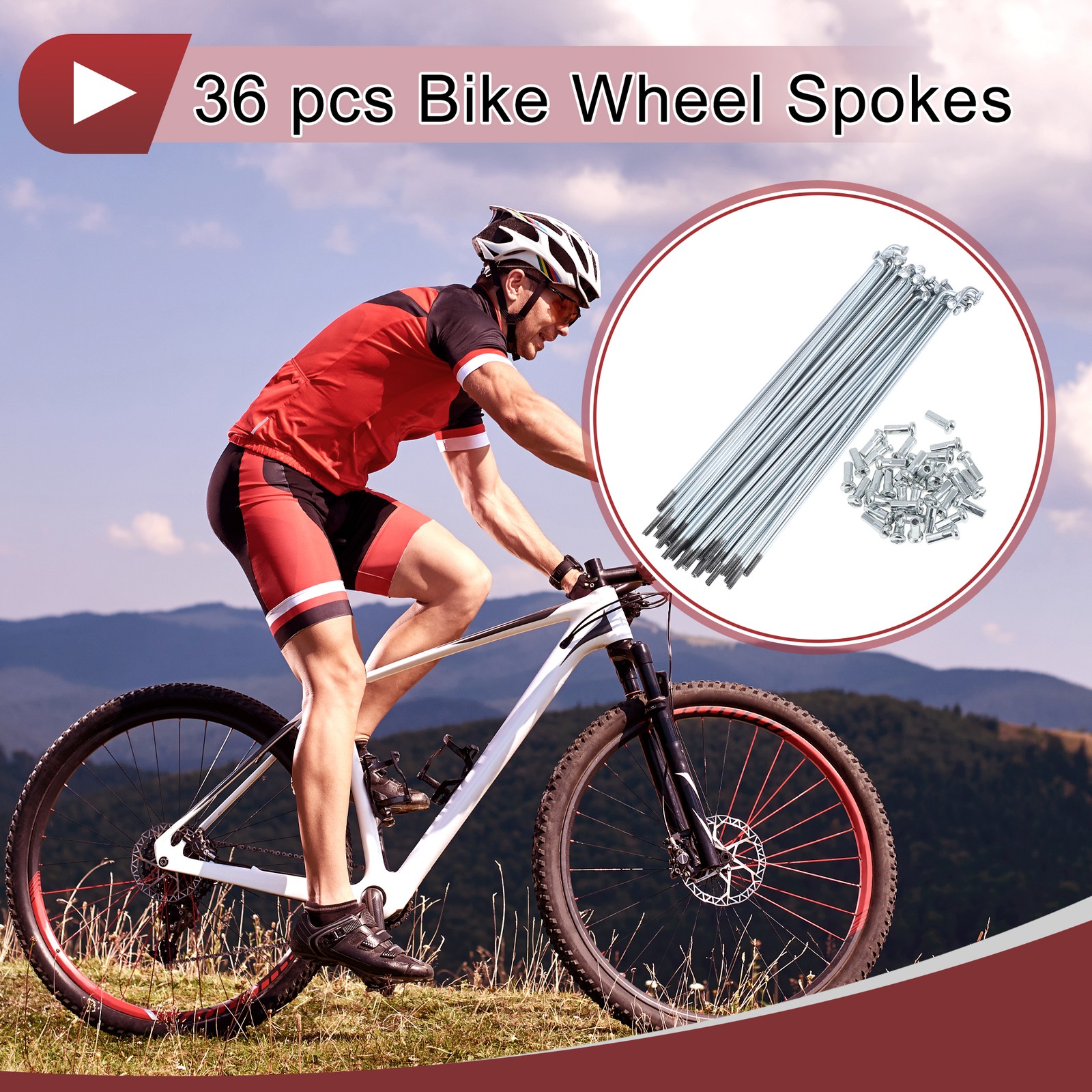 36 Set 13G Bicycle Spokes 139mm Bike Wheel Spokes Galvanized Carbon Steel