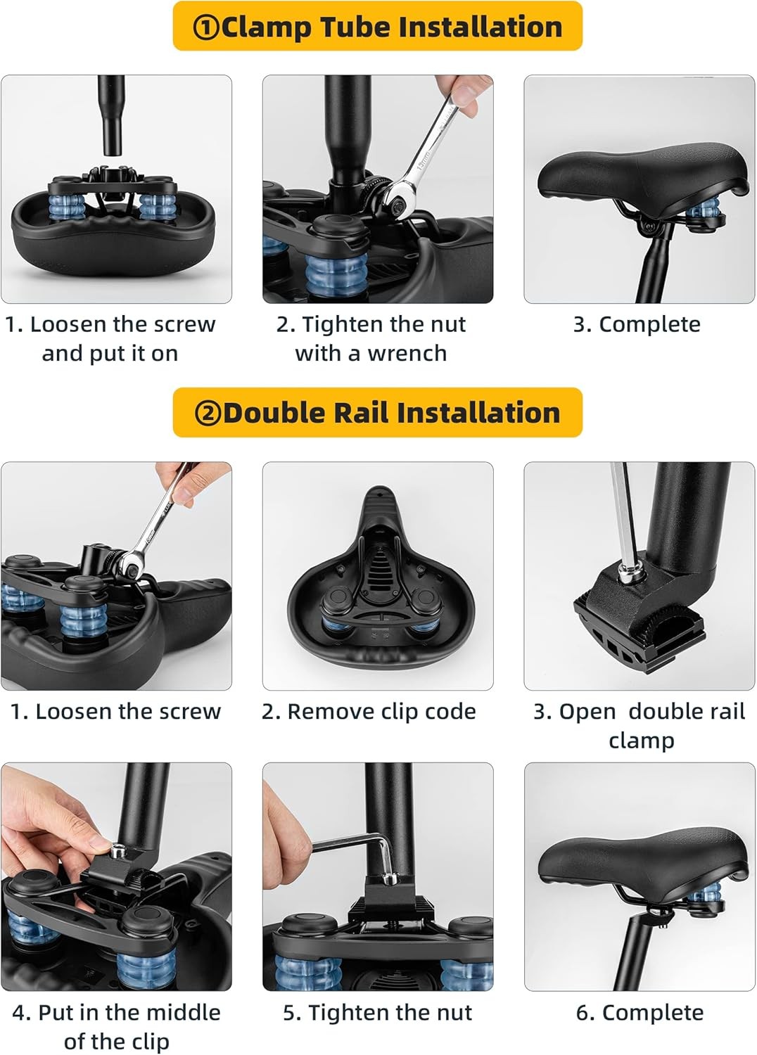 ROCKBROS Memory Foam Bike Seat Bicycle Saddle Padded Comfortable Soft Cushion