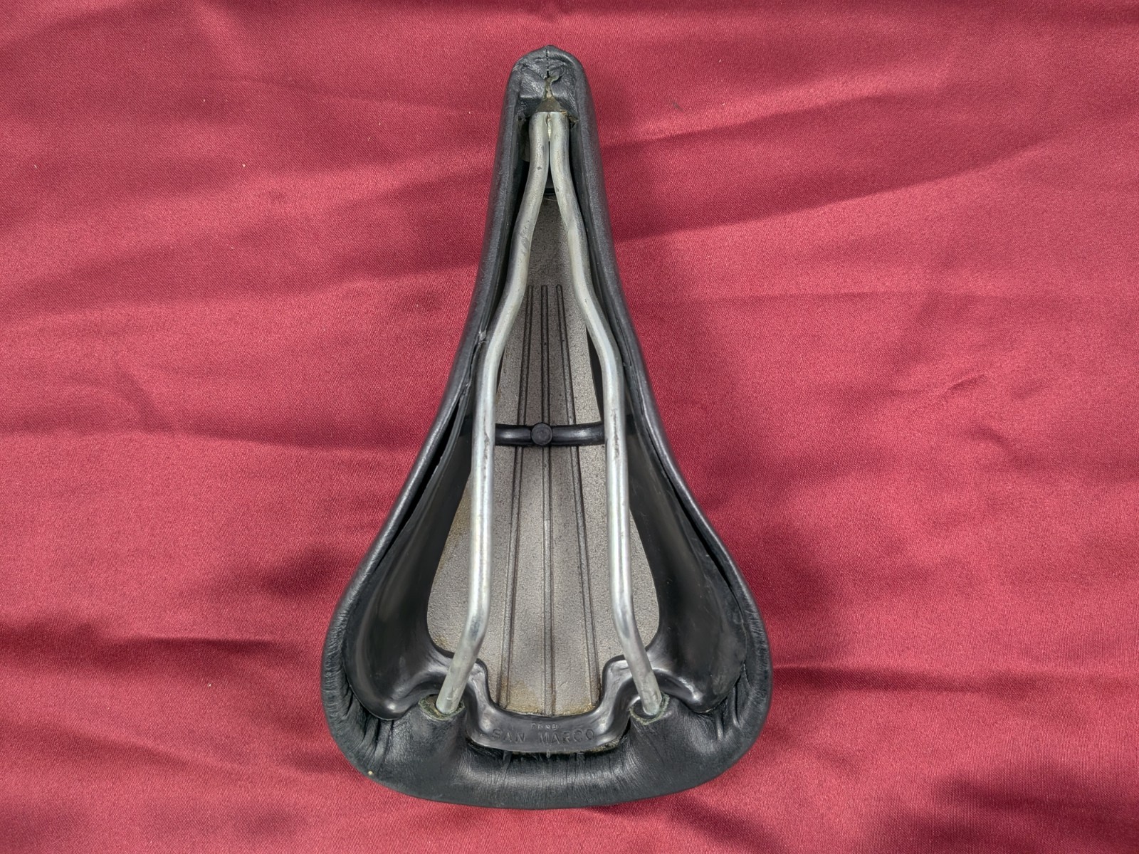 San Marco Leather Bicycle Saddle Italy 27x15cm Vintage Black SA25 CLEAN!