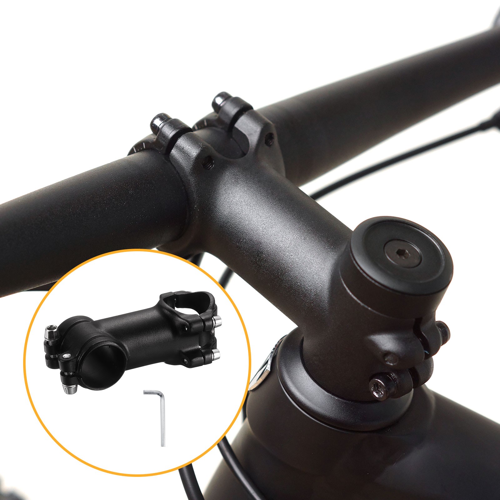 31.8mm Bike Stem 7 Degree 70mm Bicycle Handlebar Stem for MTB, Black