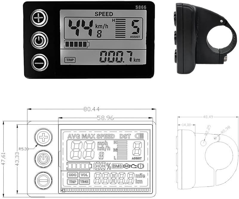 Lightweight LCD Display Meter for Electric Bicycles – Speed Sensor & UART Tech
