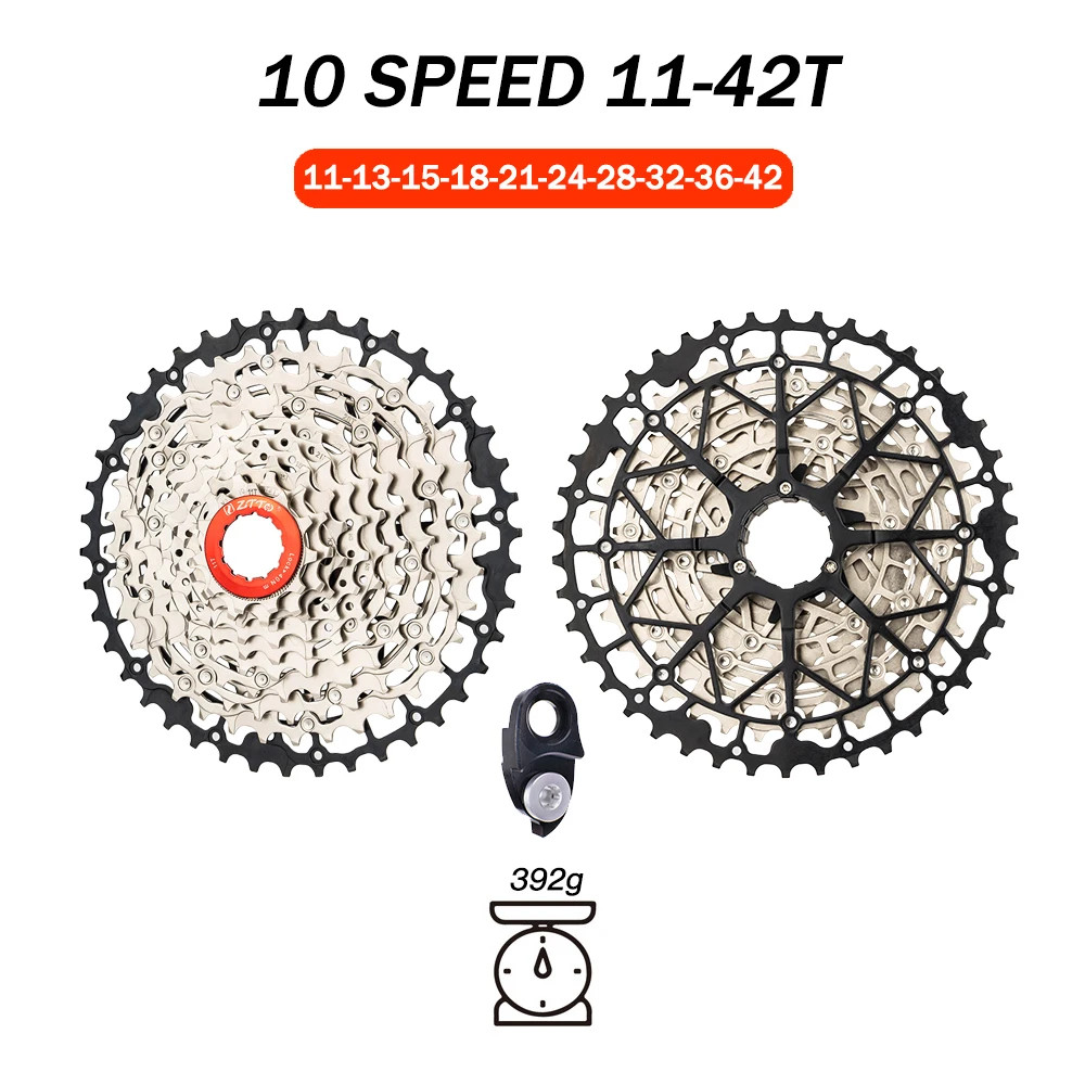 ZTTO 10-Speed MTB Cassette 11-40T/42T/46T/48T/50T Steel Freewheel HG Hub