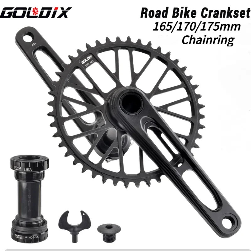 Ultralight Road Gravell Bike Crankset CNC Crank 165/170/175Mm 50-34T 52-36T 53-3