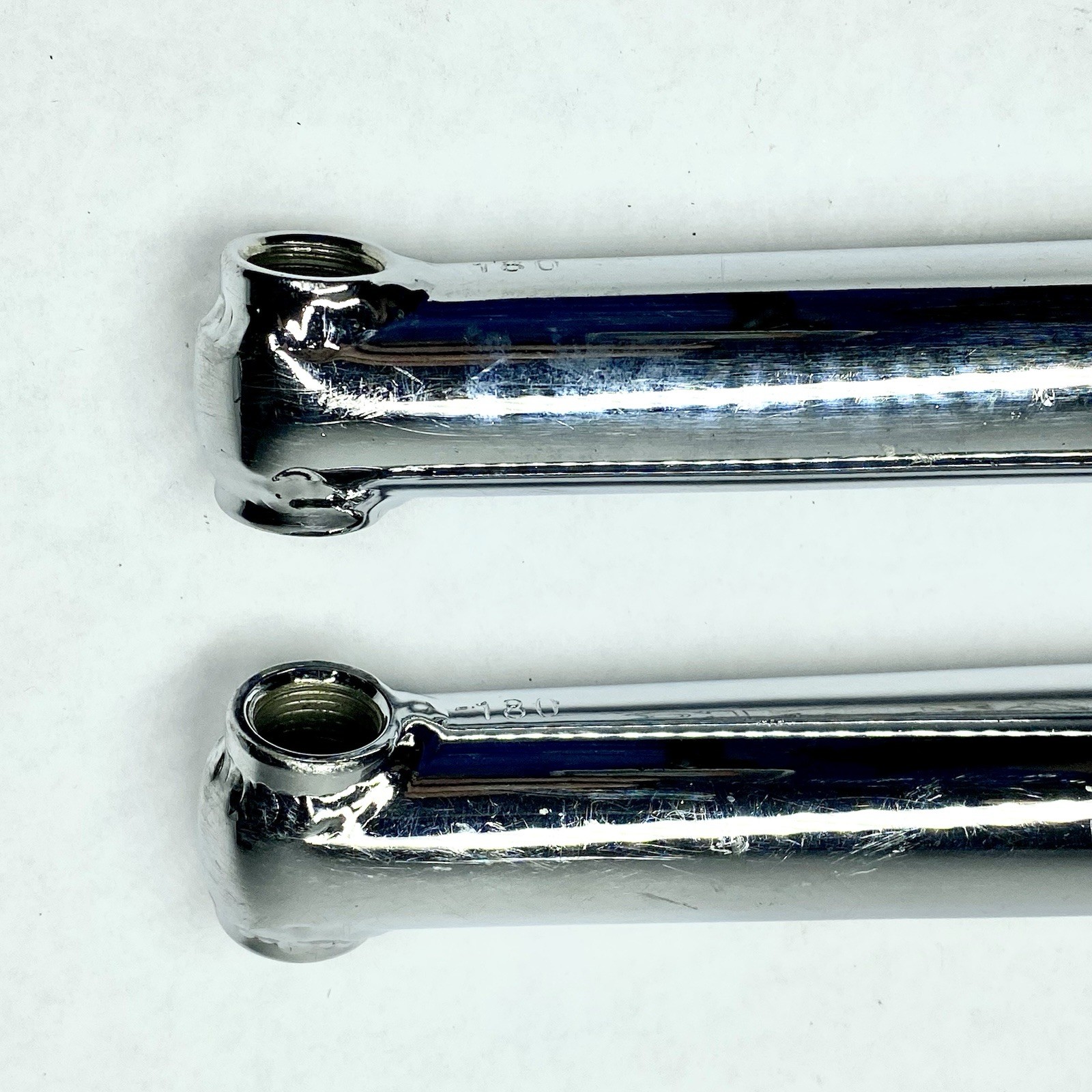 Vintage Azonic 454 180mm Chromoly Cranks Chrome Sealed Bottom Bracket BMX MTB