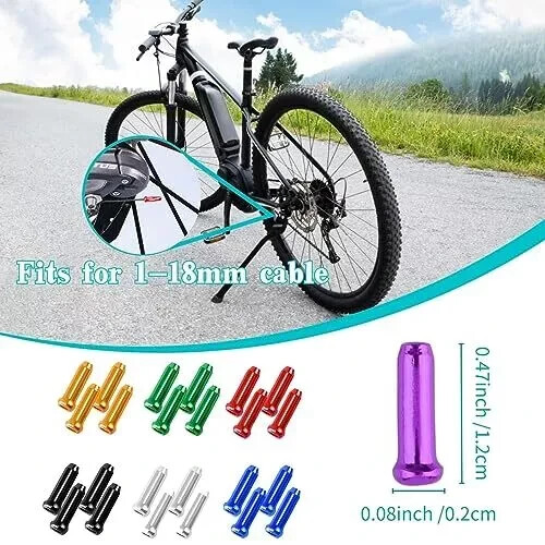 100 Pcs Bike Cable Ends Caps Bicycle Cable End Crimps Mountain Bike Brake Tips
