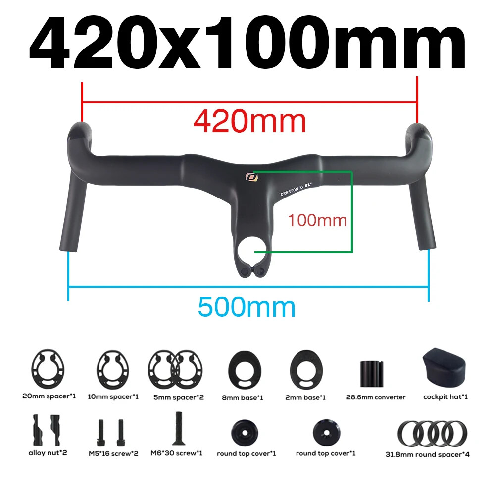 Gravel Integrated Cockpit Drop Bar Internal Cable Routing Bike Carbon Handlebar