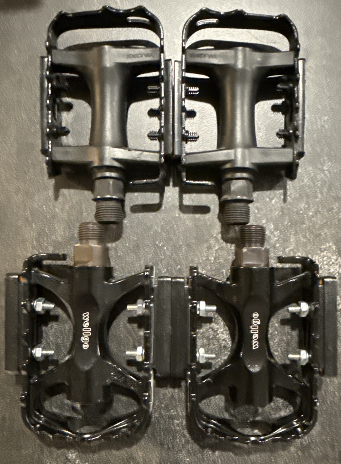 2 Pairs Wellgo Bicycle Bear-trap Pedals w/Reflectors New Takeoffs