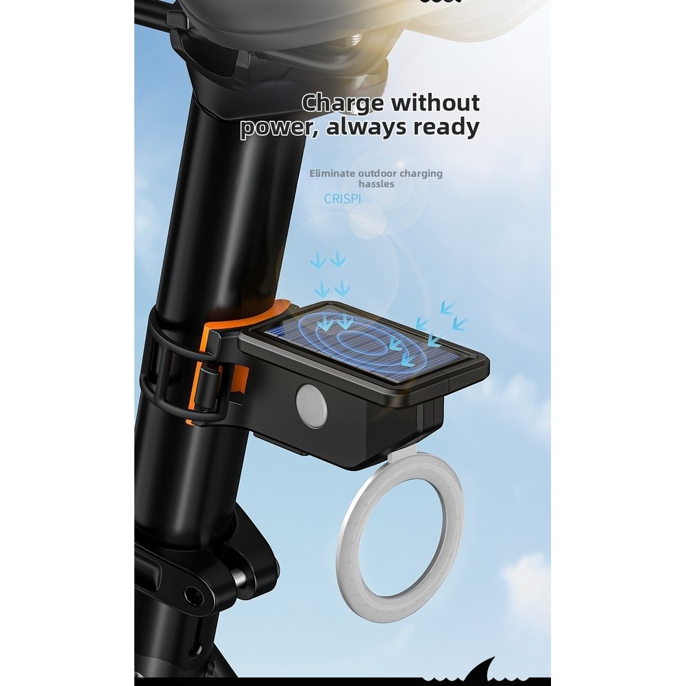 LED Solar Powered Bike Tail Light USB Rechargeable Cycling Safety Light