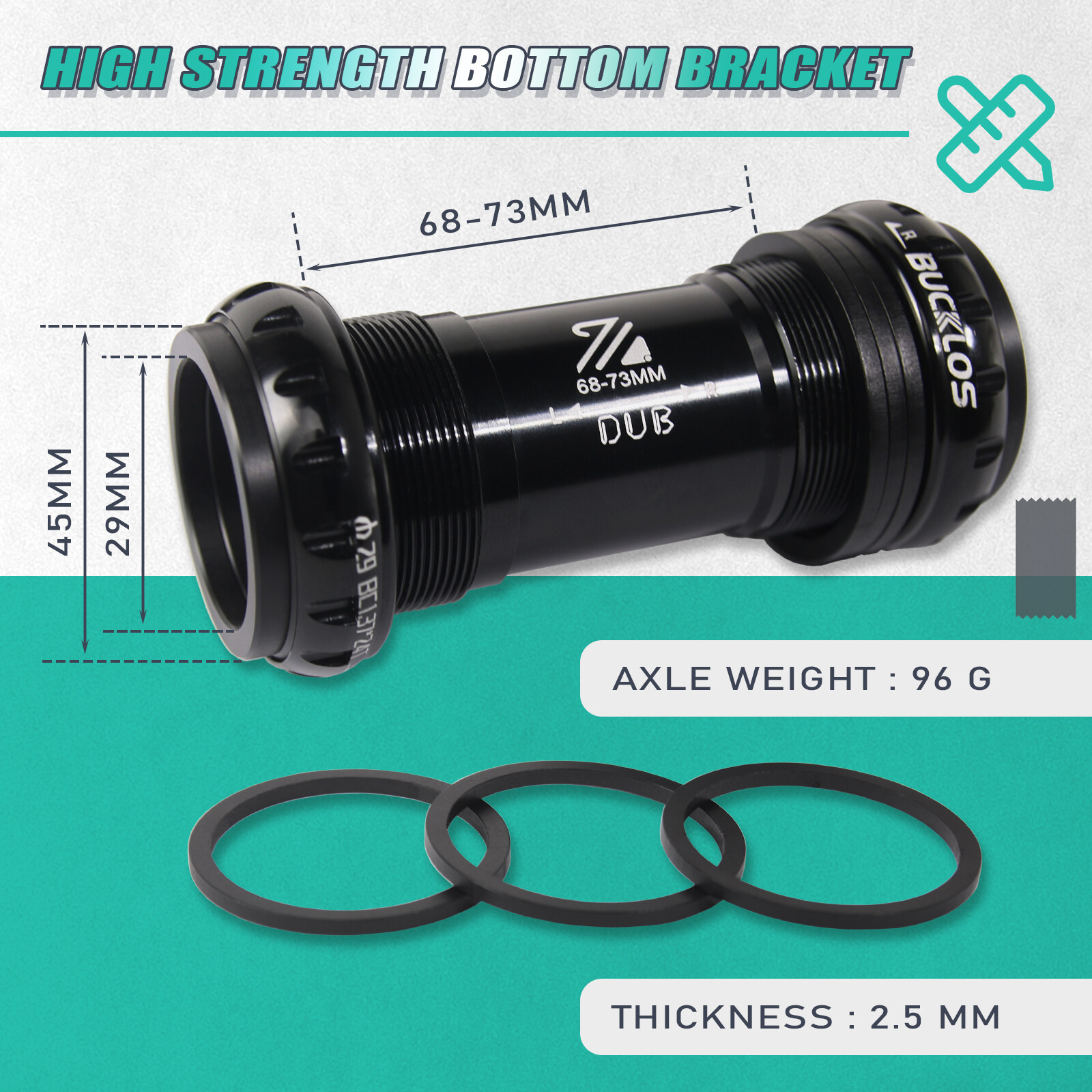 BUCKLOS Enduro DH MTB Bike Cranks BSA 170mm DUB 29mm Boost BB68/73mm fit SRAM US