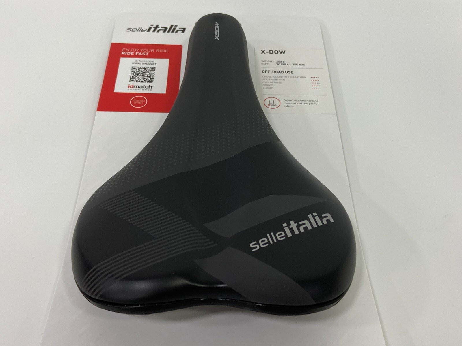 Selle Italia X-Bow L1 155x255mm TI316 Tube 7mm Rail Road Saddle (Black)