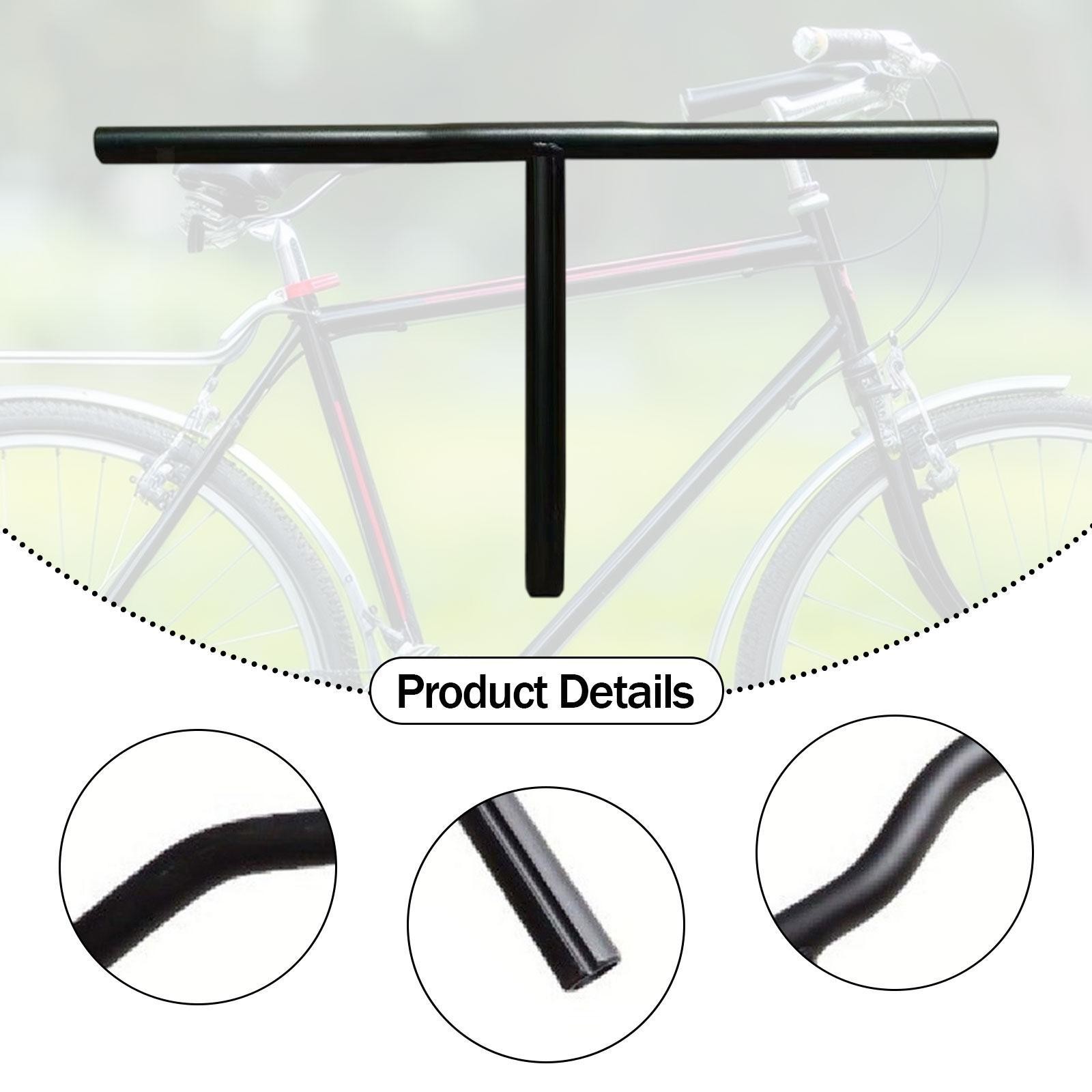 Folding Bicycle T Handlebar Black Bike Parts 20.5 inch Wide Riding Accessory