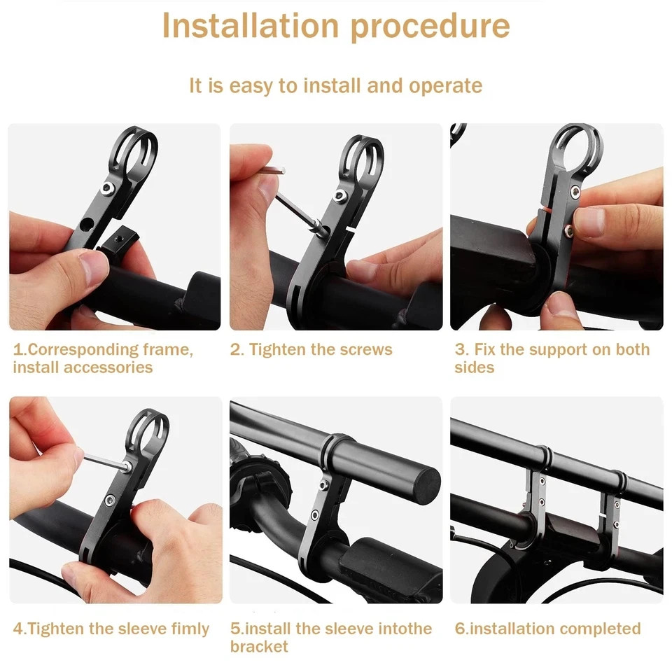 KiauFdcf 30cm Aluminum Bike Handlebar Extender, 11.81″L x 0.79″W, Black