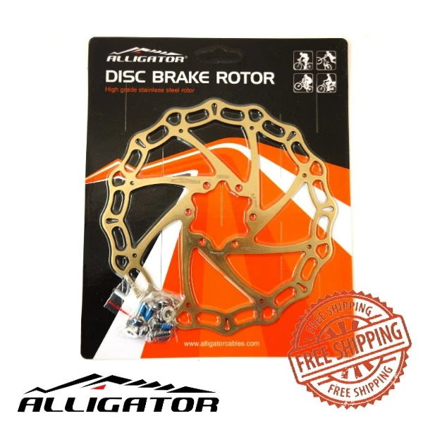 Alligator Crown Disc Brake Rotors 160mm/180mm/203mm MTB Road Bike Ti-Gold Color