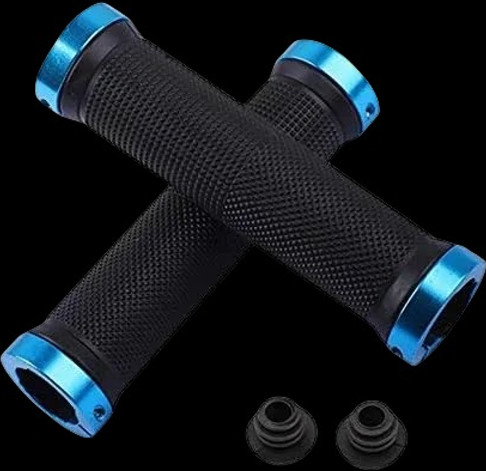 1 pair Non-Slip Bicycle Handlebar Grips Double Lock Alloy Rubber Bike Grips