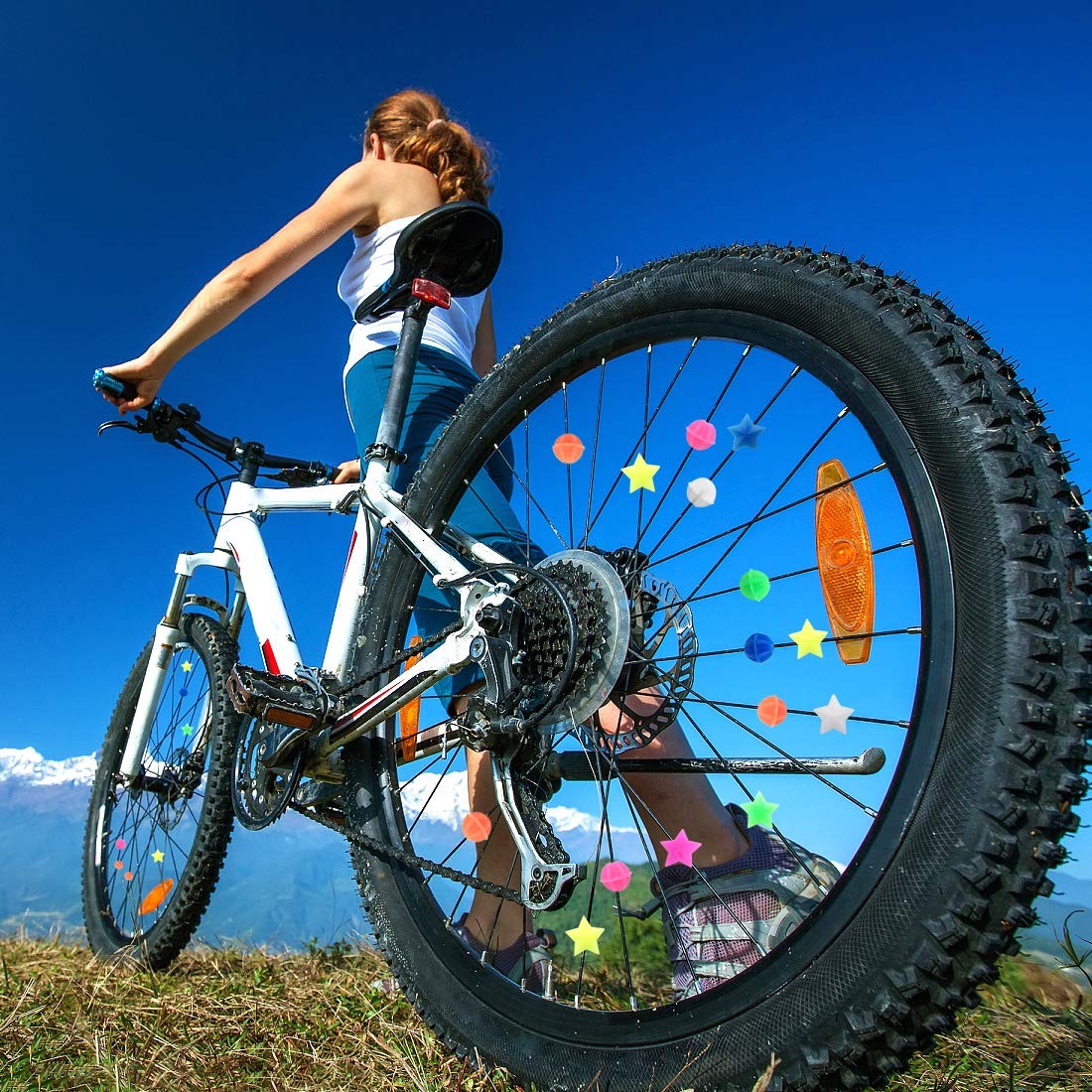 72 Pcs Multicolor Bike Wheel Spoke Beads 2 Sizes