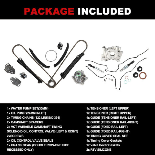 Timing Chain Kit Oil Water Pump 5.4L for F150, 2004-2009