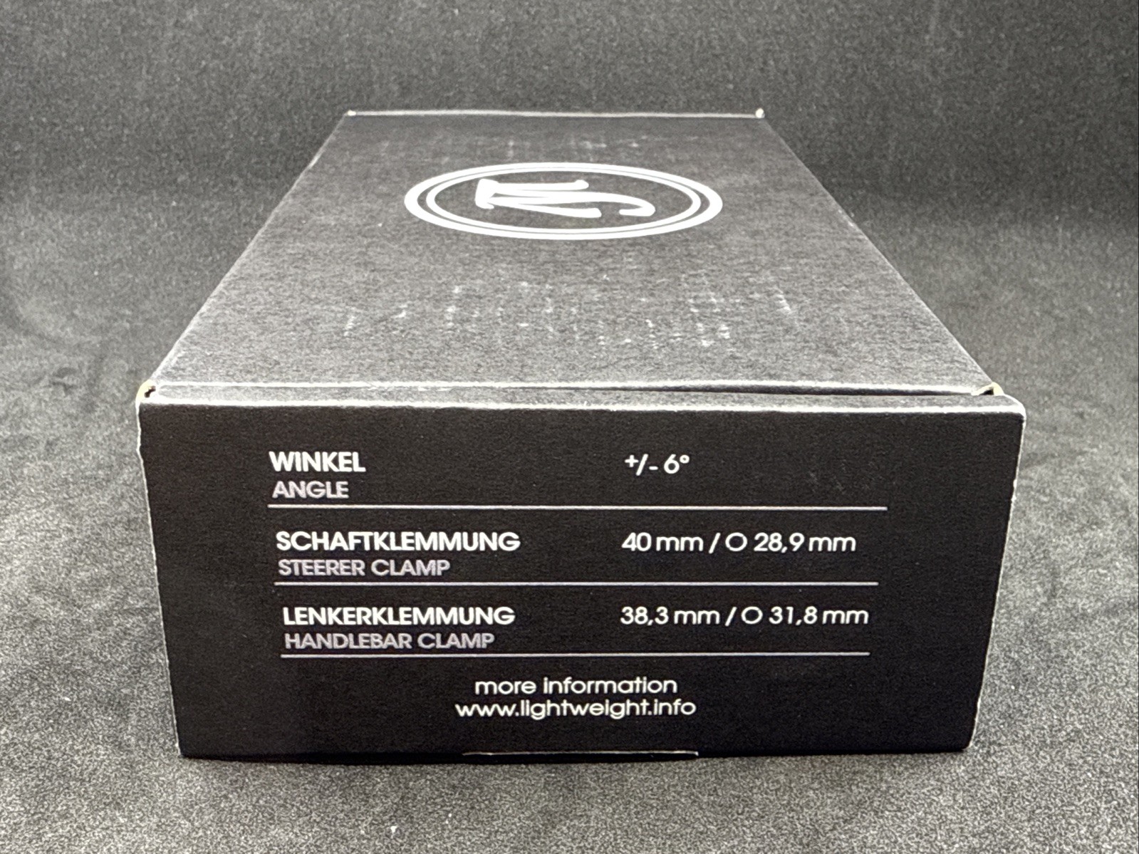 Lightweight GERMANY Bügelhalter SCHWARZ ED 100mm Carbon Fiber 1-1/8″ Stem
