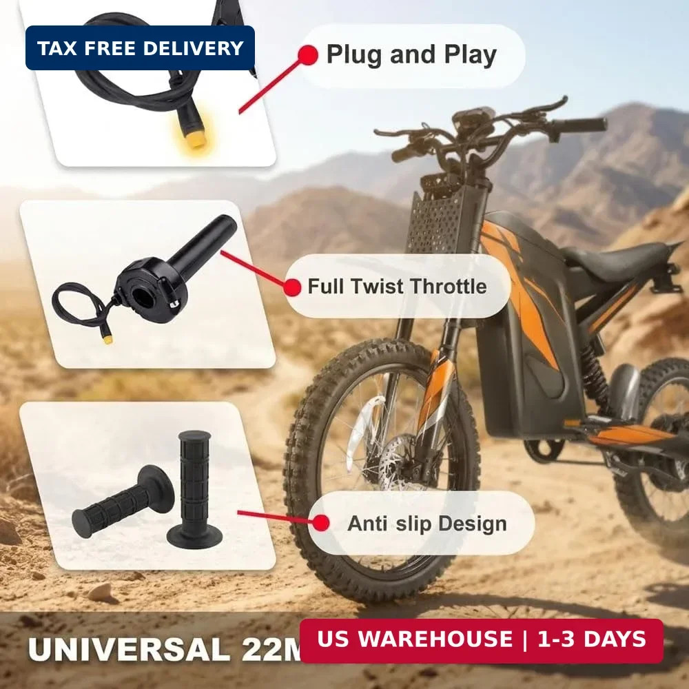 Ebike Full Twist Throttle with Rolling Bearing, Surron Style 3-Pin Waterproof Gr