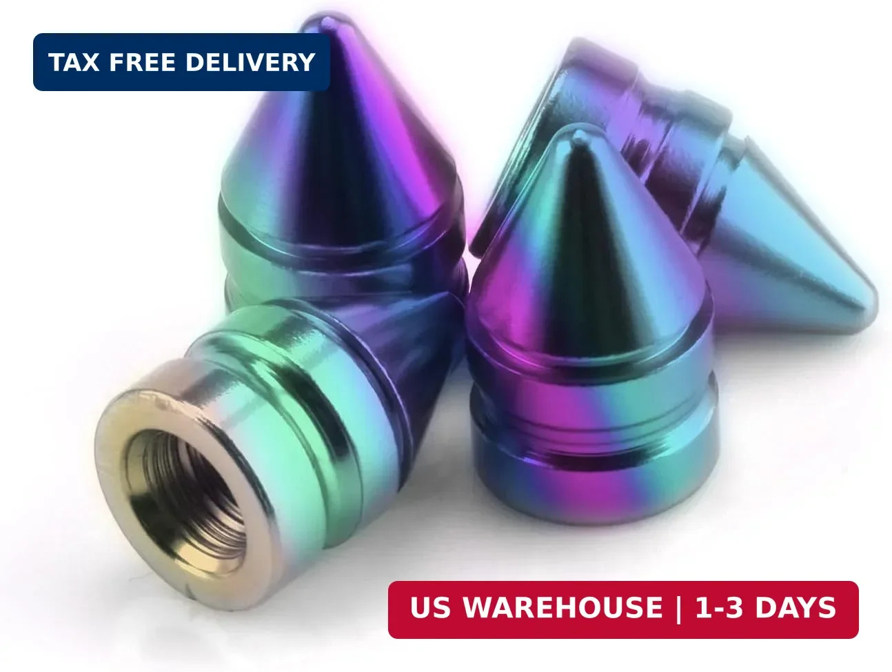 SINGARO Car Tire Valve Caps, 4 Pieces of Universal Aluminum Alloy Tire Trim Acce