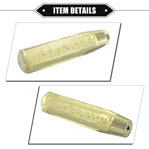 Gear Shift Knob Stick, 20cm Faux Crystal Transparent Bubble Gear Shifter Yellow