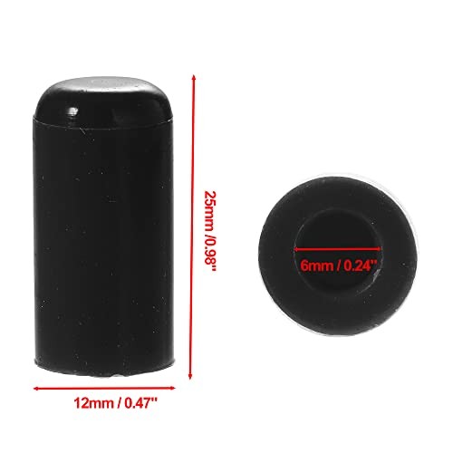 10 Pcs 6mm 0.24″ Silicone Hose Cap Intake Vacuum Hose Tube 6mm / 0.24″ Black