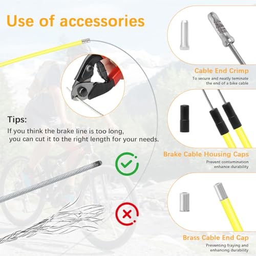BMX Bike Gyro Brake Cables Front+Rear (Upper+Lower) with Spinner Rotor