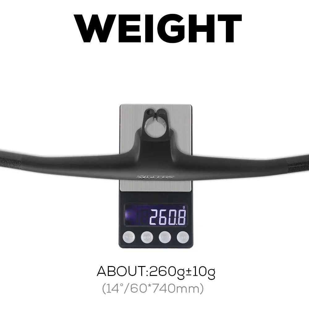 -9°/-10°/-12°/-14° Carbon Integrated mountain bike Handlebar 60mm With Mount