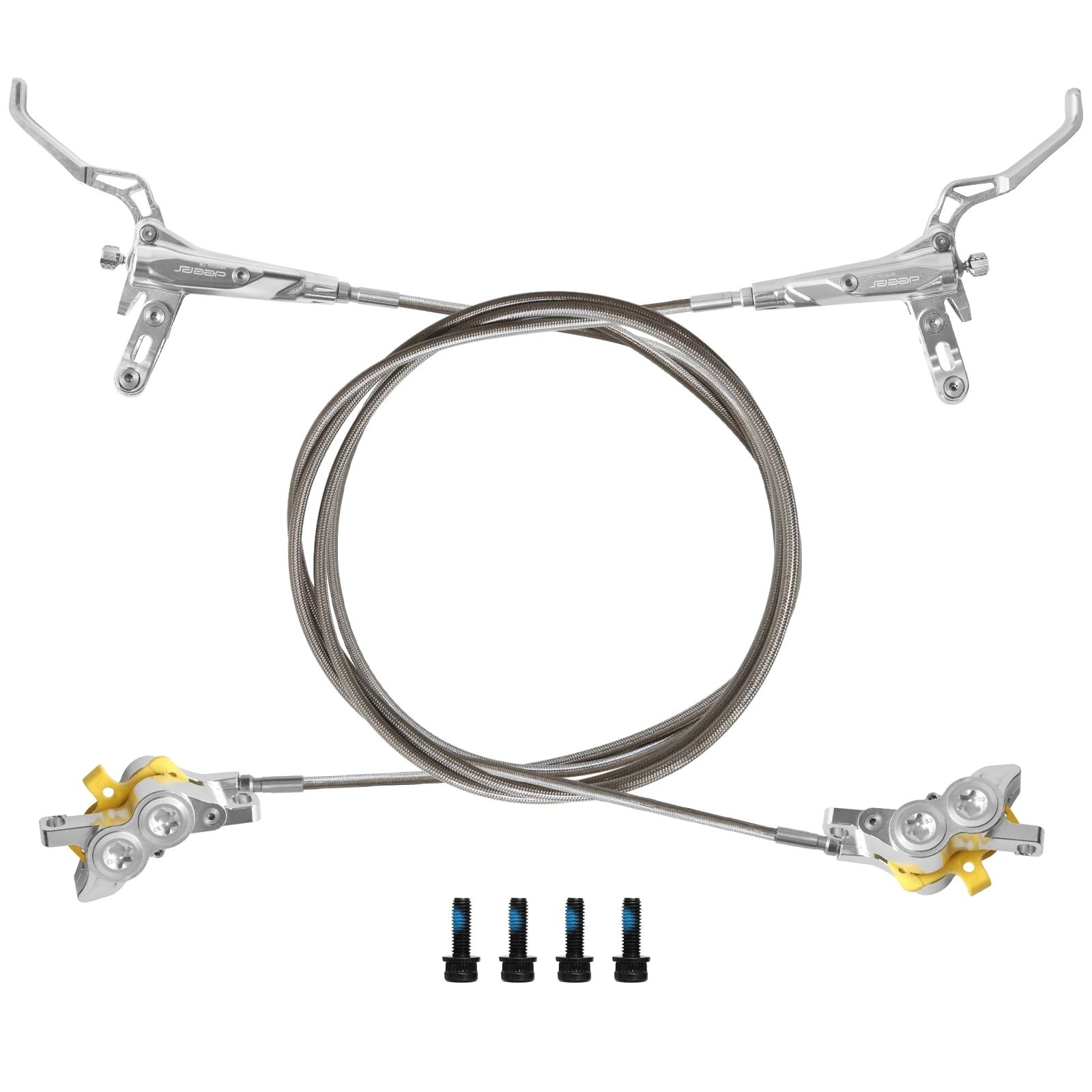 Hydraulic Disc Brake Set, Left Front 1110mm & Right Rear 1610mm, 4 Piston Bik…