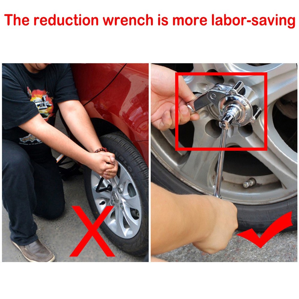 Hand Operated Power Wrench with 16:1 Gear Ratio and Black Silver Finish