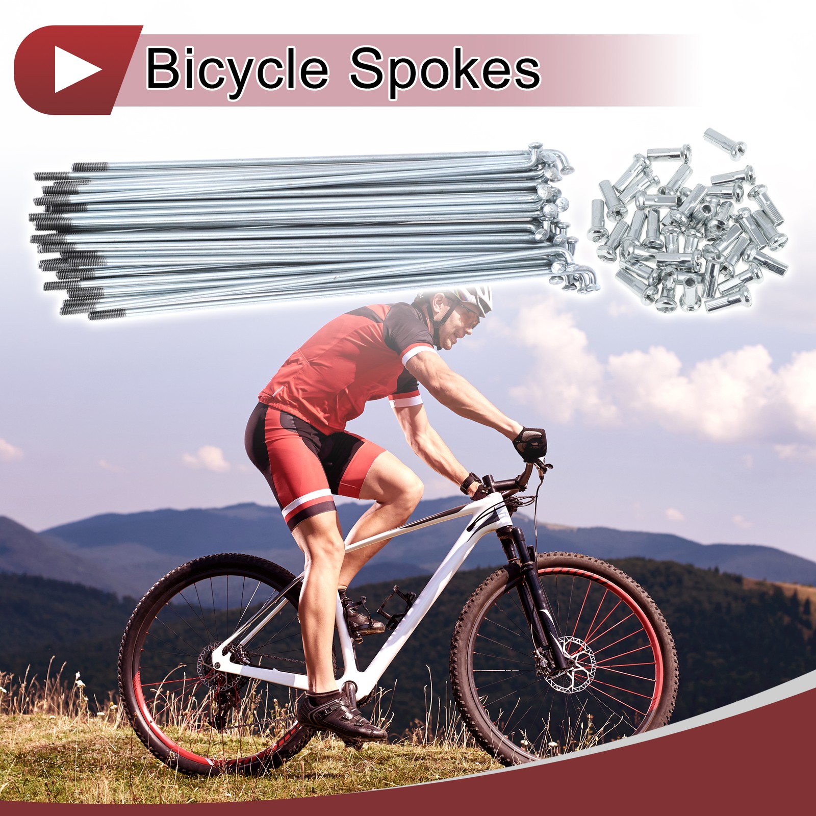 36 Set 13G Bicycle Spokes 139mm Bike Wheel Spokes Galvanized Carbon Steel