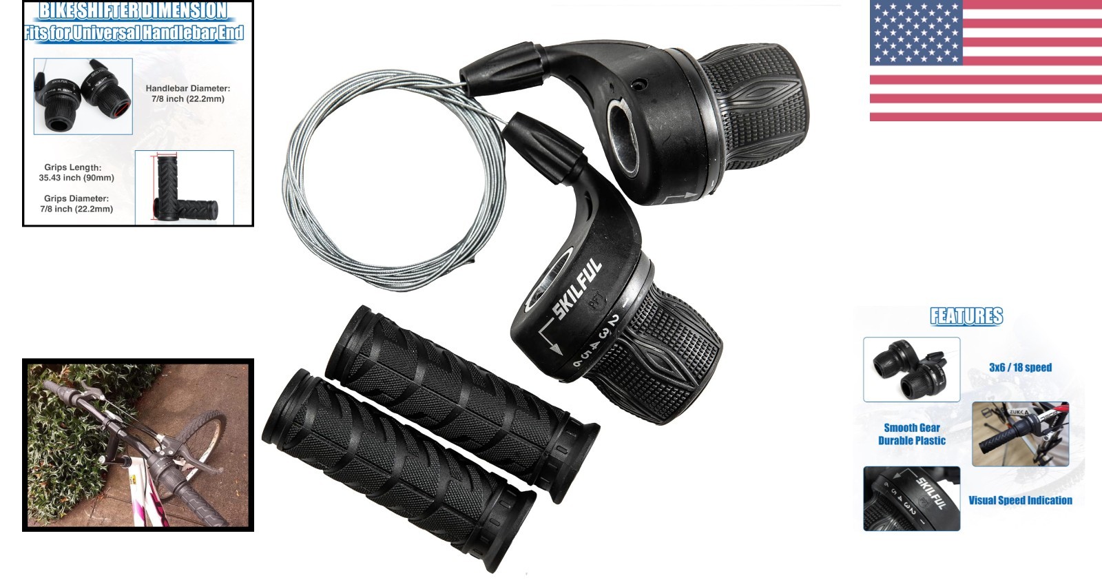 Innovative Bicycle 18-Speed Shifter with Ambidextrous Grips – Simple Operation