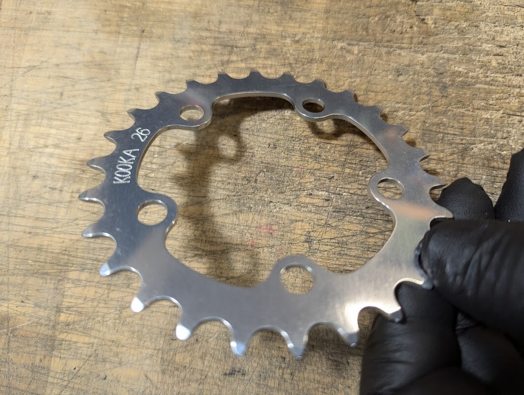 NOS KOOKA 74bcd 26 tooth chainring (aluminum) mtb vintage