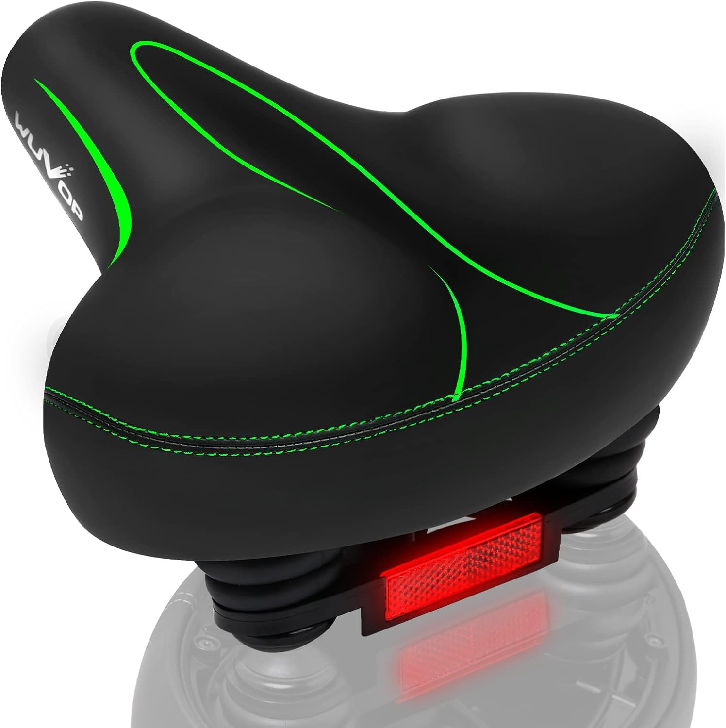 Oversized Bike Seat Wide Comfort Saddle Waterproof with Reflective Strip – US